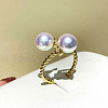Brass Micro Pave Clear Cubic Zirconia Cuff Rings for Women FS-WG3C0F1-01-2