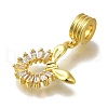 Rack Plating Brass Pave Clear Cubic Zirconia European Dangle Charms KK-H485-21P-2