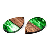 Transparent Resin & Walnut Wood Pendants RESI-N039-25D-2