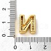 Brass Micro Pave Clear Cubic Zirconia Charms ZIRC-C009-01G-N-3