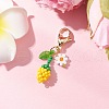 Sunflower Bud Acrylic Glass Seed Beaded Pendant Decorations HJEW-MZ00229-01-2