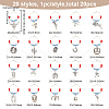 BENECREAT 20Pcs 20 Style Cowboy Theme Alloy Wine Glass Charms with Glass Beads AJEW-BC0003-77-2