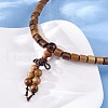 Wood Round Beads Wrap Bracelets BJEW-U041-02A-3