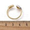 Teardrop & Square Brass Micro Pave Clear Cubic Zirconia Cuff Rings for Women RJEW-U041-24G-5