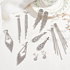 ANATTASOUL 6 Pairs 6 Style Crystal Rhinestone Teardrop & Kite & Tassel Dangle Stud Earrings EJEW-AN0002-24-7