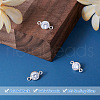 925 Sterling Silver Pave Cubic Zirconia Connector Charms STER-TAC0001-05-5