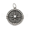 316 Surgical Stainless Steel Micro Pave Cubic Zirconia  Pendants STAS-D304-21AS-1