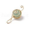 4Pcs 4 Styles Natural Amethyst & Carnelian & Green Aventurine & Rose Quartz Round Copper Wire Wrapped Pendants PALLOY-TA00248-01-5