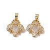 Rack Plating Brass Micro Pave Cubic Zirconia Pendants ZIRC-F130-01G-2