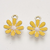 Light Gold Plated Alloy Pendants X-ENAM-T009-39B-1