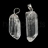 Natural Quartz Crystal Pointed Pendants G-G779-02P-2
