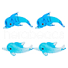 ARRICRAFT 6Pcs 2 Style Glass Dolphin Display Decorations DJEW-AR0001-07-1