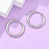 Tarnish Resistant 304 Stainless Steel Huggie Hoop Earrings EJEW-F111B-21mm-P-2