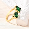 Brass Micro Pave Cubic Zirconia Cuff Rings for Women RJEW-F181-08G-3