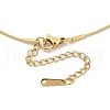 304 Stainless Steel Triple Heart Pendant Round Snake Chain Necklaces NJEW-H044-02G-3