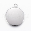 Tarnish Resistant 304 Stainless Steel Pendant Cabochon Settings X-STAS-E146-18P-18mm-1