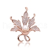 Maple Leaf Alloy Full Crystal Rhinestone Brooches for Backpack Clothes PW-WG34212-01-2