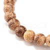 6mm Round Natural Mixed Wood Beads Stretch Bracelet BJEW-JB07360-7