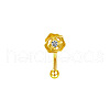 Flower 304 Stainless Steel Cubic Zirconia Eyebrow Curved Barbell Rings WG43657-01-1