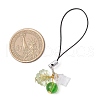 Glass & Acrylic Leaf Charm Mobile Straps HJEW-JM03341-3