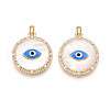 Brass Micro Pave Cubic Zirconia Pendants KK-N258-05G-1