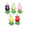 UV Plated Acrylic Pendants PALLOY-TA00270-1