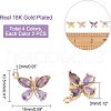  8Pcs 4 Colors Real 18K Gold Plated Brass Micro Pave Cubic Zirconia Pendants KK-NB0001-36-NF-7
