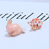 Zinc Alloy Elegant Rabbit Flower Stud Earrings for Women OS7109-2-2