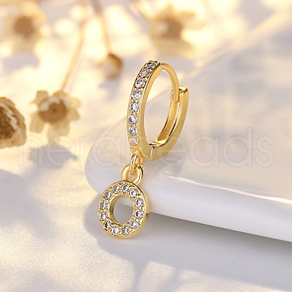 Brass Micro Pave Clear Cubic Zirconia Hoop Earrings WGE85EC-15-1