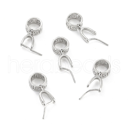 Anti-Tarnish Rhodium Plated 925 Sterling Silver Ice Pick Pinch Bails STER-Z001-114P-1