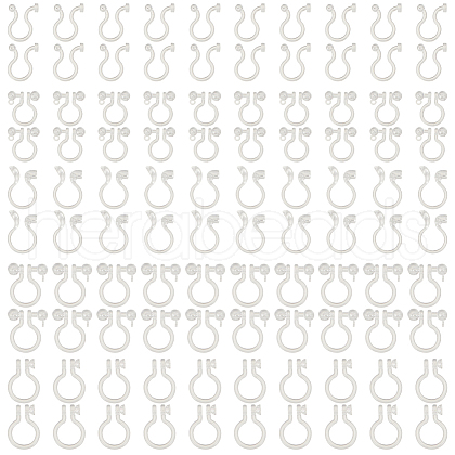 ARRICRAFT 100Pcs 5 Styles Plastic Clip-on Earring Findings KY-AR0001-31-1