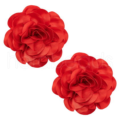 Polyester Flower Brooches JEWB-WH0021-54B-1