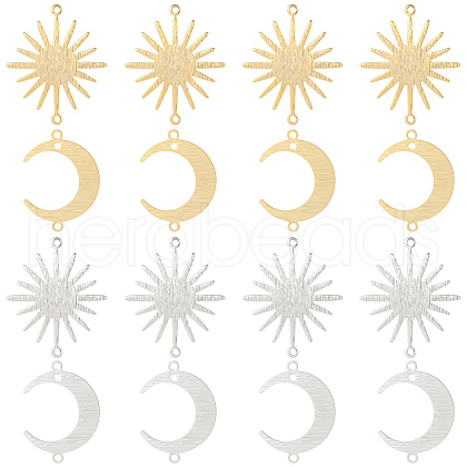 Beebeecraft 24Pcs 4 Styles Brass Connector Charms KK-BBC0007-32-1