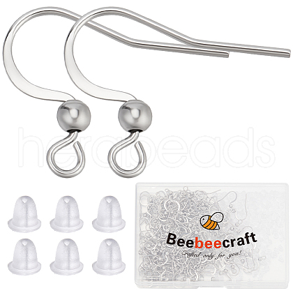 Beebeecraft 200Pcs 316 Surgical Stainless Steel French Earring Hooks STAS-BBC0006-20-1