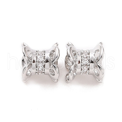 Brass Micro Pave Cubic Zirconia Spacer Beads KK-A181-VF431-2-1