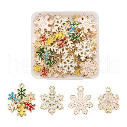 24Pcs 4 Style Alloy Enamel Pendants FIND-LS0001-10-NR-1