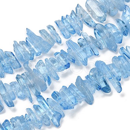 Natural Quartz Crystal Points Beads Strands G-K181-B06-01-1