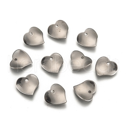 Tarnish Resistant 304 Stainless Steel Heart Charms X-STAS-M004-02-1