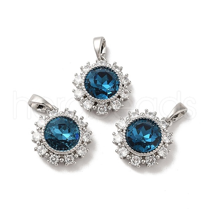 Brass Micro Pave Cubic Zirconia Pendants KK-M243-03P-1