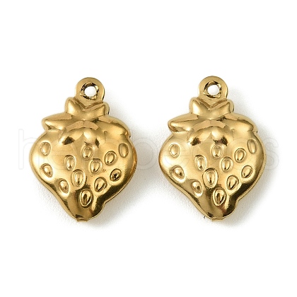 304 Stainless Steel Pendants. Strawberry Charm STAS-A190-06G-1