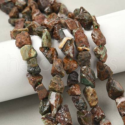 Raw Rough Natural Green Opal Beads Strands G-M453-D13-1