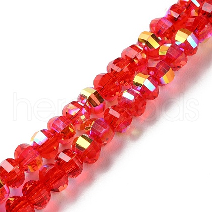 Transparent Electroplate Glass Beads Strands GLAA-Q099-H01-10-1