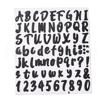 Number & Alphabet & Sign PVC Waterproof Self-Adhesive Sticker DIY-I073-04A-1