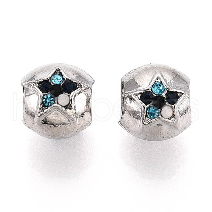 Alloy Rhinestone European Beads FIND-N009-11P-1