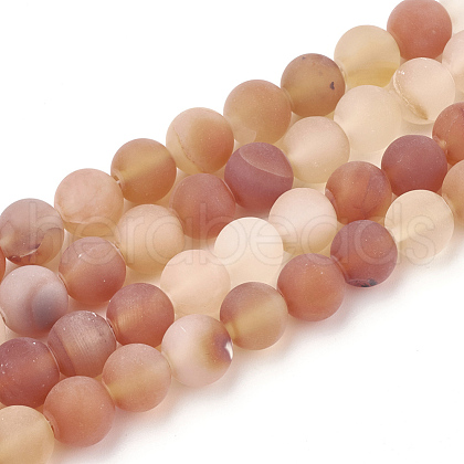 Dyed Natural Red Agate Beads Strands G-T106-045-1