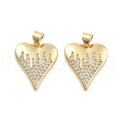 Brass Pave Clear Cubic Zirconia Pendants KK-U009-05H-G-1