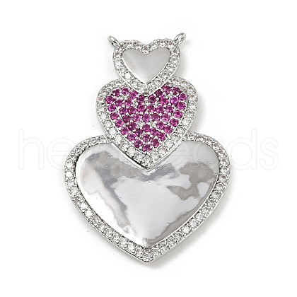 Brass Micro Pave Cubic Zirconia Pendants KK-M322-39P-1