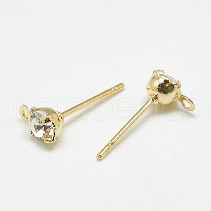Brass Stud Earring Findings X-KK-S347-149-1