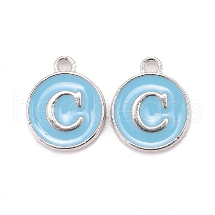 Platinum Plated Alloy Enamel Charms X-ENAM-S118-04C-P-1