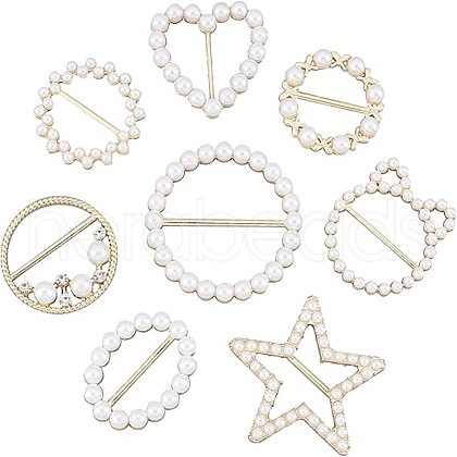  8Pcs 8 Styles Alloy Buckles JEWB-NB0001-07-1